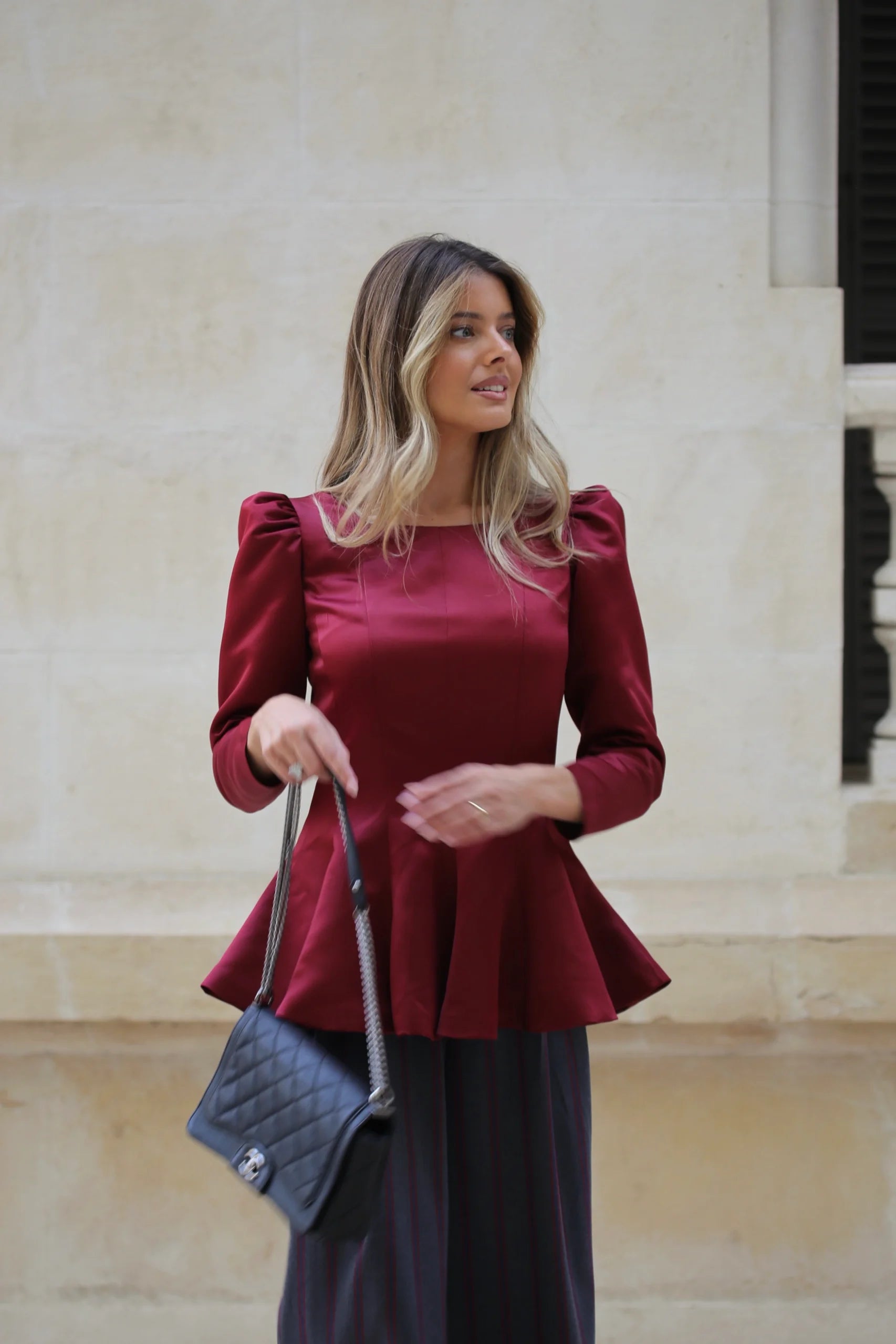 Top Coco Chanel Burdeos